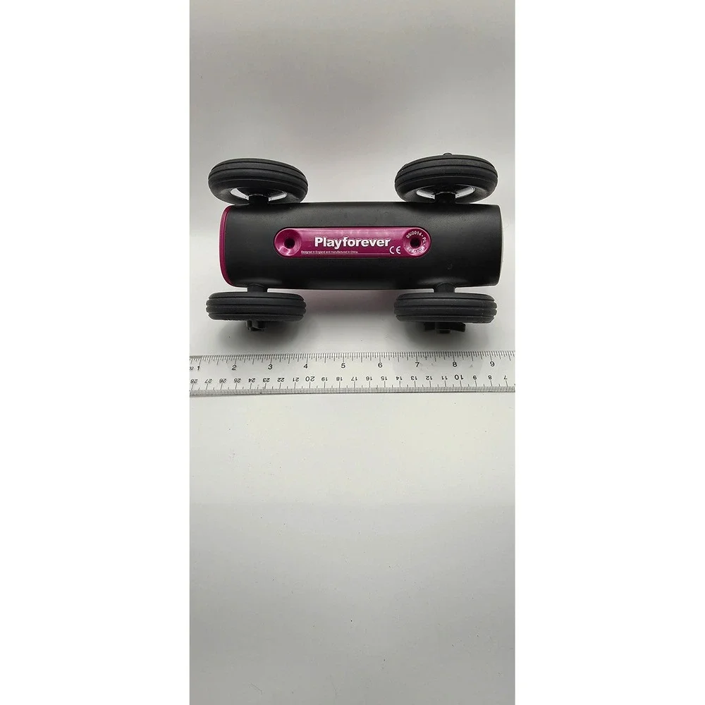Playforever Clyde Racing Car Fuchsia Pink Silver Metallic Toy No 3 Mid Century